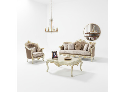 Couch sofa set three-seater armchair sofa set beige upholstered sofa