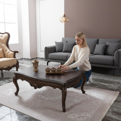 Coffee table living room table side table console brown wood table