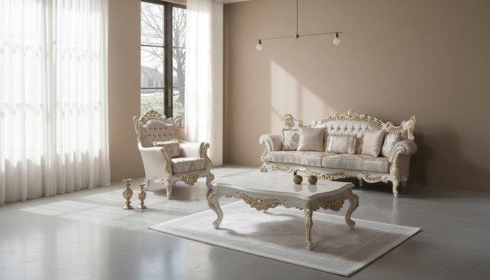 Luxury sofa set complete couch set beige upholstered sofa fabric sofa