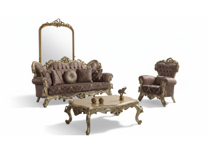 Chesterfield Sofa Set Upholstered Sofa Sofa Couch Purple Fabric Sofa Set