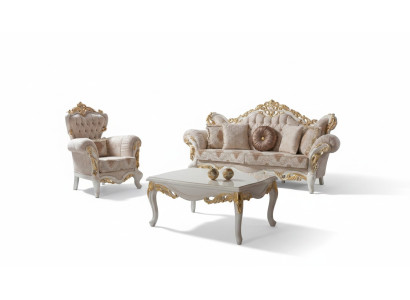 Luxury Sofa Set Complete Couch Set Beige Upholstered Sofa Fabric Sofa Sofa