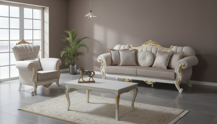 Luxury sofa set complete couch set beige upholstered sofa fabric sofa