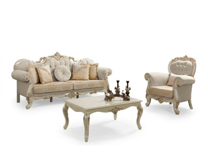 Luxury Sofa Set Complete Couch Set Beige Upholstered Sofa Fabric Sofa