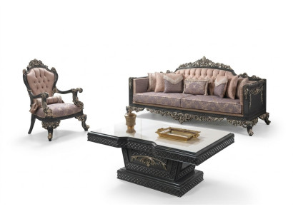 Luxury Complete Sofa Suite Fabric Sofa Brown Upholstered Sofa