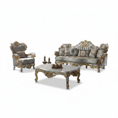 Sofa set upholstered sofa couch blue fabric sofa couch set