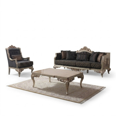 Living room sofa set upholstered sofa Chesterfield set gray fabric