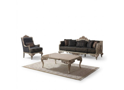 Living room sofa set upholstered sofa Chesterfield set gray fabric