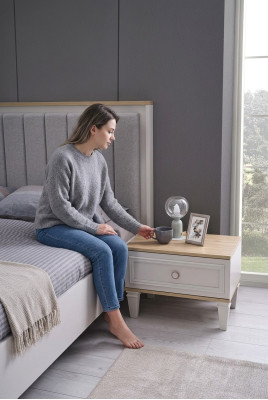 Group bedside tables wood side table bedroom gray nightstand