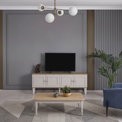 TV stand cabinet RTV lowboard living room gray wood sideboard modern