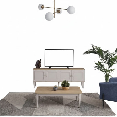 TV stand cabinet RTV lowboard living room gray wood sideboard modern