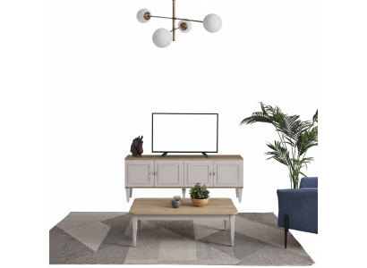TV stand cabinet RTV lowboard living room gray wood sideboard modern