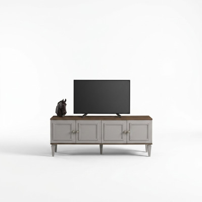 Living room suite TV stand coffee table wood gray RTV lowboard set