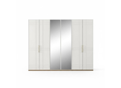 Cabinets Wardrobes Wardrobe White Wood Mirror 6 Doors New