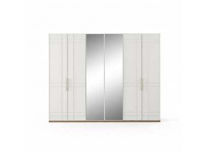 Cabinets Wardrobes Wardrobe White Wood Mirror 6 Doors New