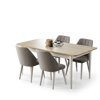 Dining group set dining room dining table set 7-piece dining room white wood