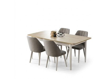 Dining group set dining room dining table set 7-piece dining room white wood
