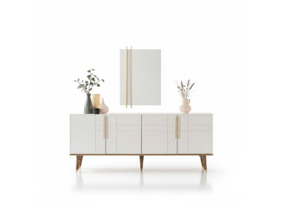 Sideboard Set with Mirror Dressers Dining Room Wood White