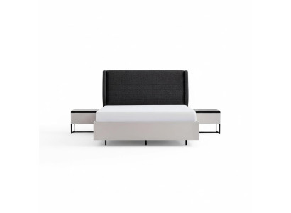 Complete bedroom furniture double bed wood 3-piece design white bed set