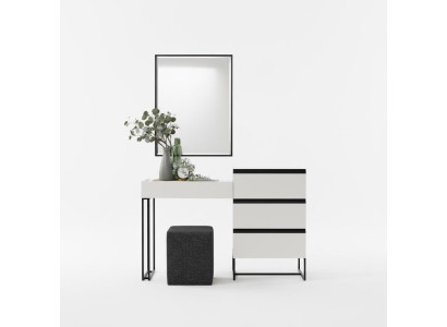 Dressing Table Vanity Console Table Dresser Mirror Set 3-piece White