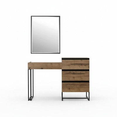 Dressing Table Vanity Table Console Table Dresser Mirror Set 2-piece Brown
