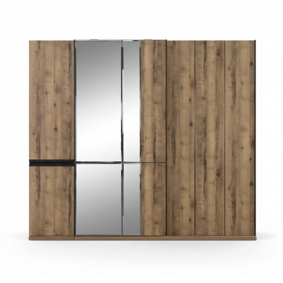 Cabinets Wardrobes Luxury Wardrobe Brown Wood Mirror Large