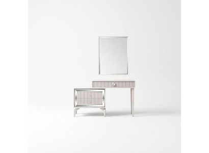 Console table dressing table vanity dresser mirror set 2-piece white
