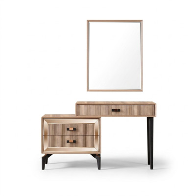 Luxury Dressing Table Makeup Table Console Table Dresser Set 2-piece Gold