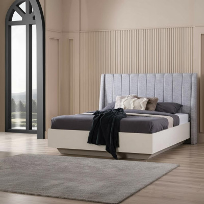 Double Bed Bedroom Set Wooden Bed 3-Piece Set White Nightstands