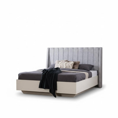 Double Bed Bedroom Set Wooden Bed 3-Piece Set White Nightstands