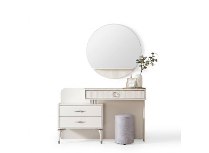 Modern console table dressing table vanity set 3-piece white