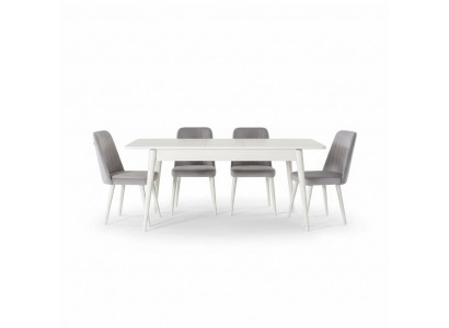 Dining room furniture dining nook set 7-piece dining room dining table white chairs