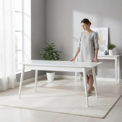 Dining room table dining table table white dining room wood extendable modern