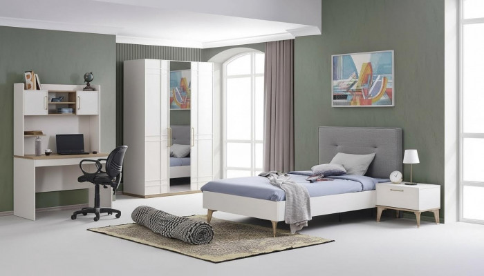 Children's room set children's bed youth bed bed set 4-piece white wood
