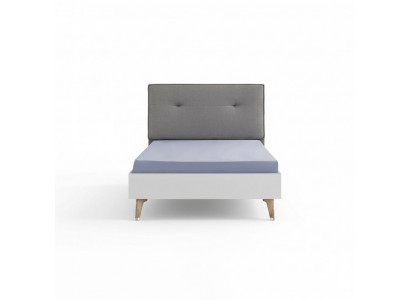 Children's bed 100 cm youth bed wood gray children's room fabric modern