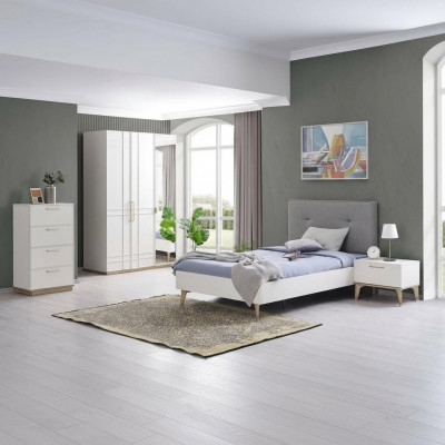 Children's room set children's bed junior bed bed set 4-piece white wood