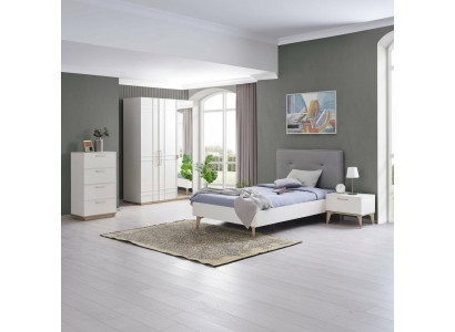 Children's room set children's bed junior bed bed set 4-piece white wood
