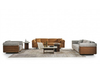 Couch set Sofa set Complete upholstered sofa Brown fabric Fabric sofa