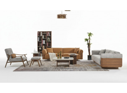 Upholstered sofa set complete brown fabric fabric sofa