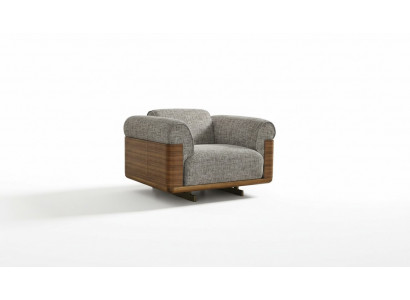 Armchair fabric wing chair polyester gray living room modern