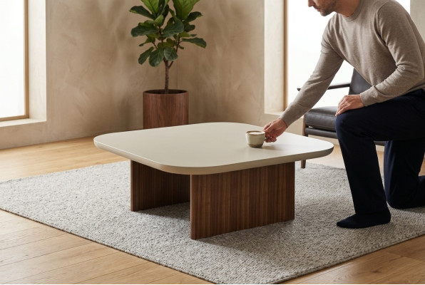Coffee table side table living room table gray wood design furniture