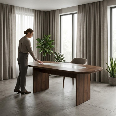 Dining room table dining table table dining area wood brown dining room 208 cm