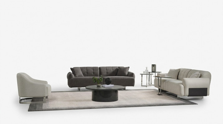 Complete upholstered sofa set sofa set grey fabric fabric sofa