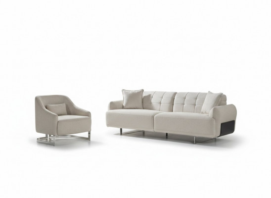 Luxury Couches Upholstered Sofa White Complete Three-Seater Armchair 2-Piece Sofas