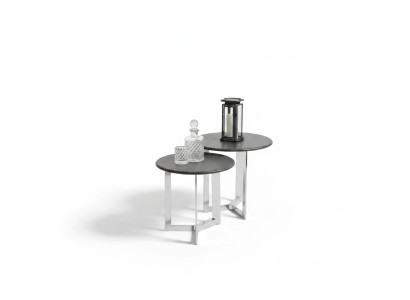 Group side table coffee table living room stainless steel silver set