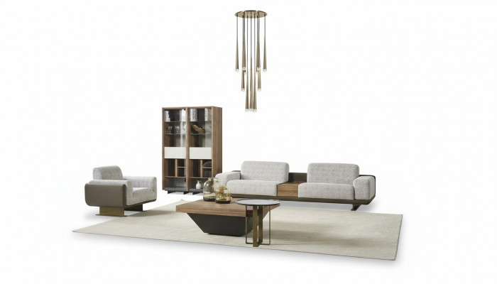 Four-seater sofa set armchair fabric fabric sofa modern sofa