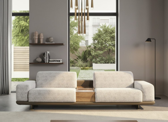 Four-seater sofa couch 4-seater gray fabric modern fabric sofa upholstered sofa