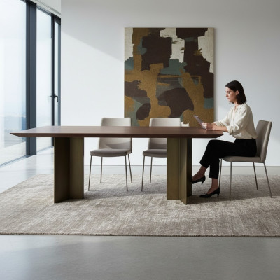 Dining room table dining table table dining area dining room 208 cm wood brown new