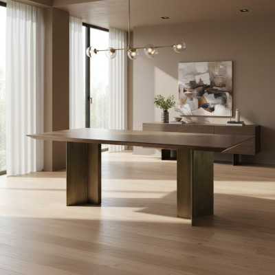 Dining room table dining table table dining area dining room 208 cm wood brown new