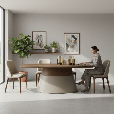 Group nook dining set dining table brown wood set 7-piece dining room table