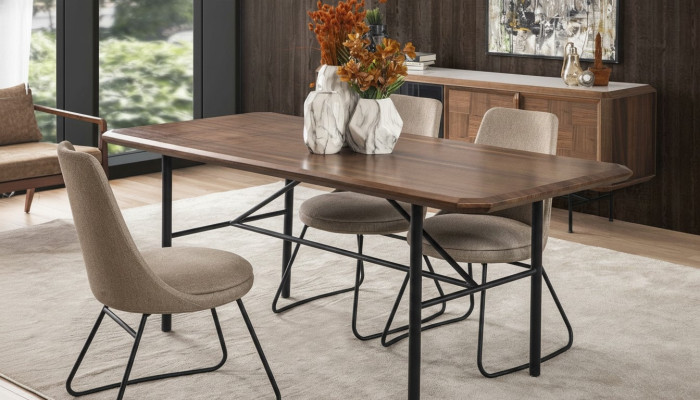 Dining room table dining table table dining nook dining room 205 cm wood brown